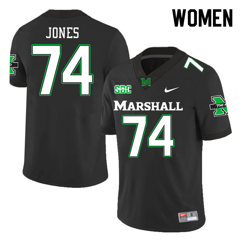 Women #74 Jeremy Jones Marshall Thundering Herd SBC Conference College Football Jerseys Stitched-Bla